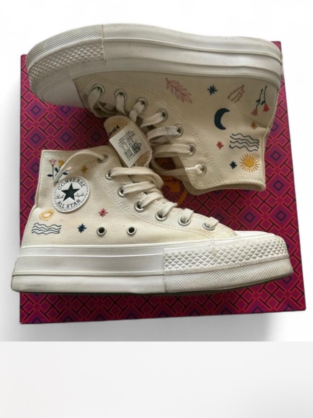 Converse High-Top Sneakers with Embroidered Design